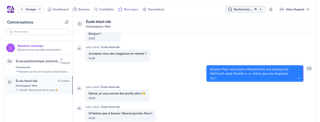 Messagerie instantanée avec les prestataires de recrutement